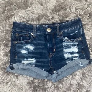 American Eagle ripped denim jean shorts